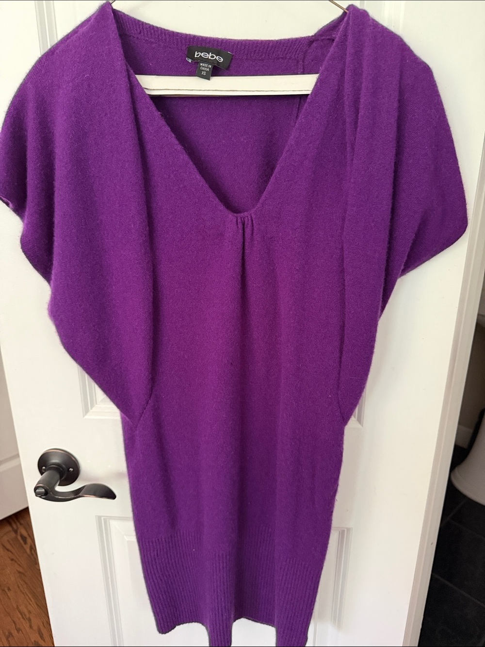 bebe Purple Knit Midi Sweater Dress